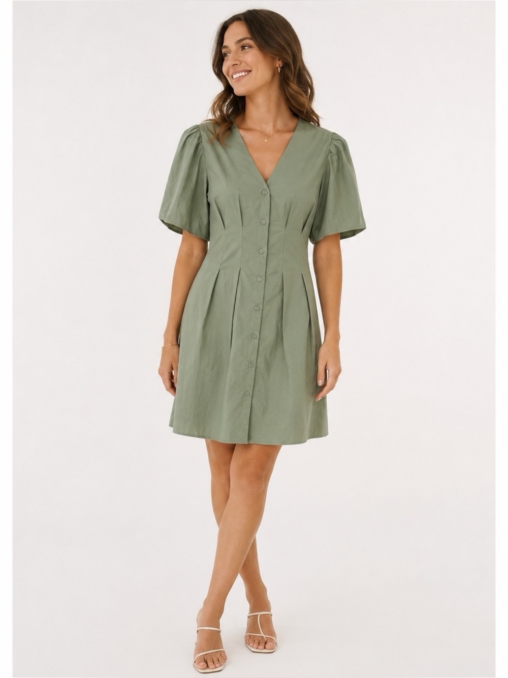 NWT Bailey 44 Olinda Cotton Poplin Shirt Bubble Sleeve Dress Size Medium